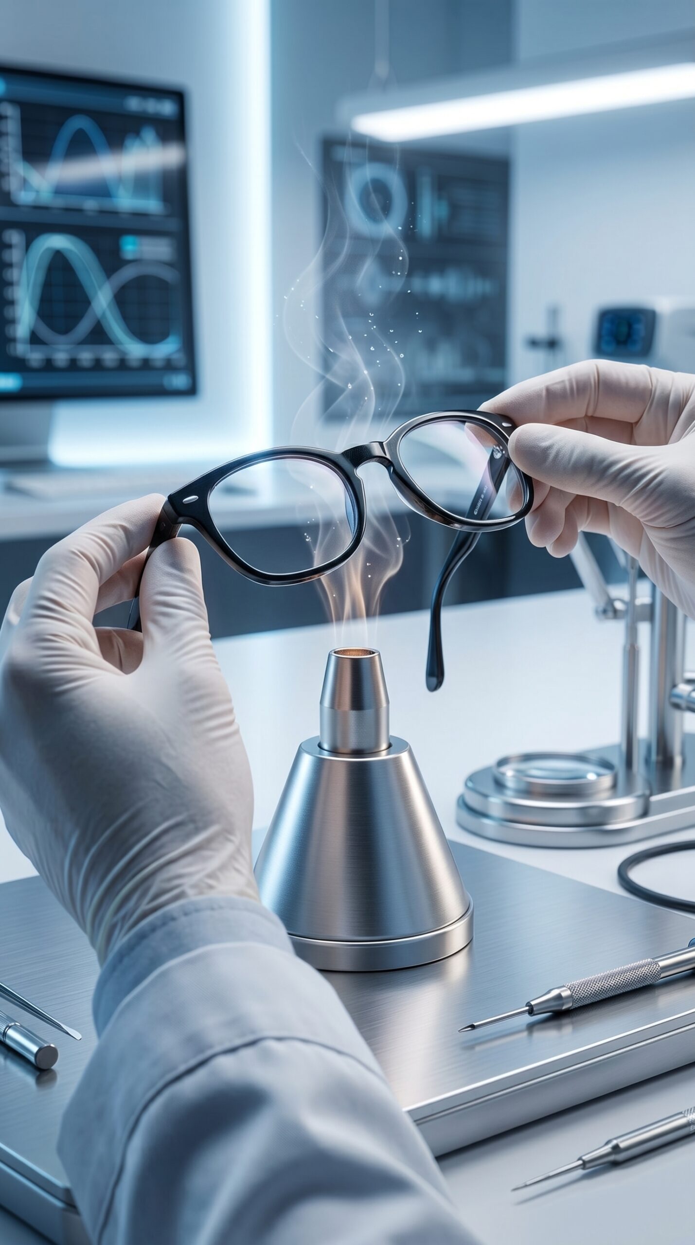 Profesjonalne podgrzewanie i dopasowywanie oprawek – precyzyjna naprawa okularów Gdańsk w nowoczesnym laboratorium optycznym.